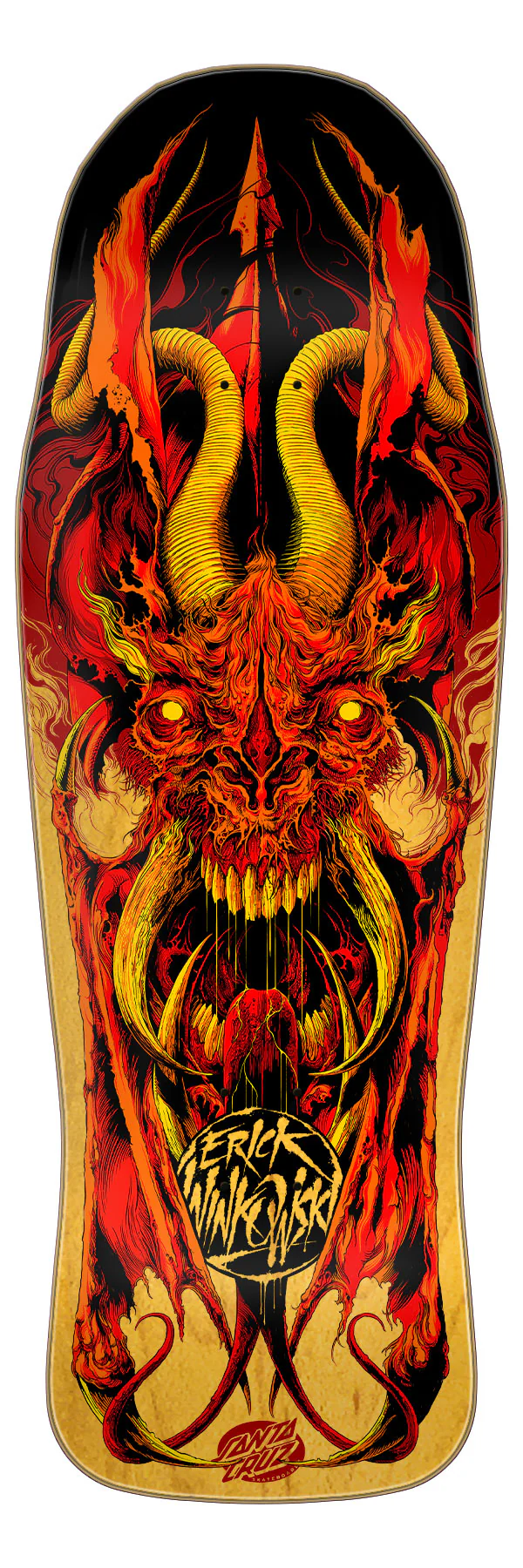10.34in Winkowski Primeval Fire Santa Cruz Shaped Skateboard Deck