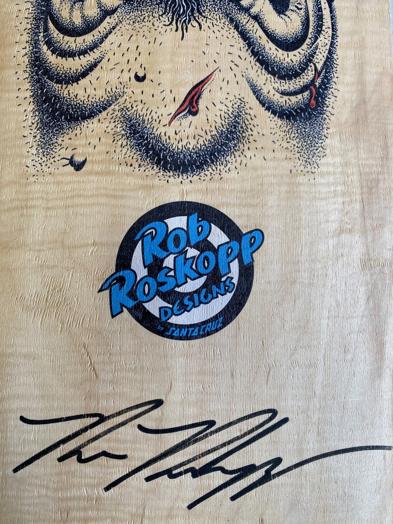 14in Roskopp Face Signed Deck Veneer Art Print - Image 3