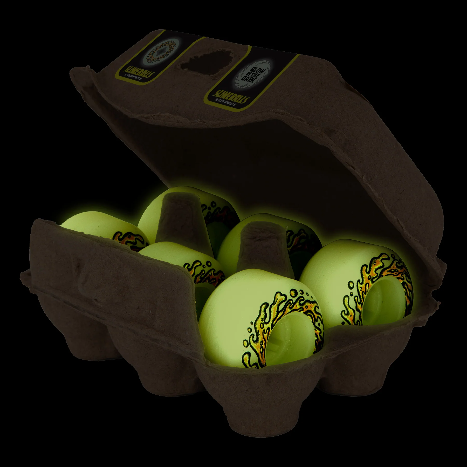 45mm OG Eggs 99a Mini Chubbies Glow In The Dark Slime Balls Skateboard Wheels - Image 2