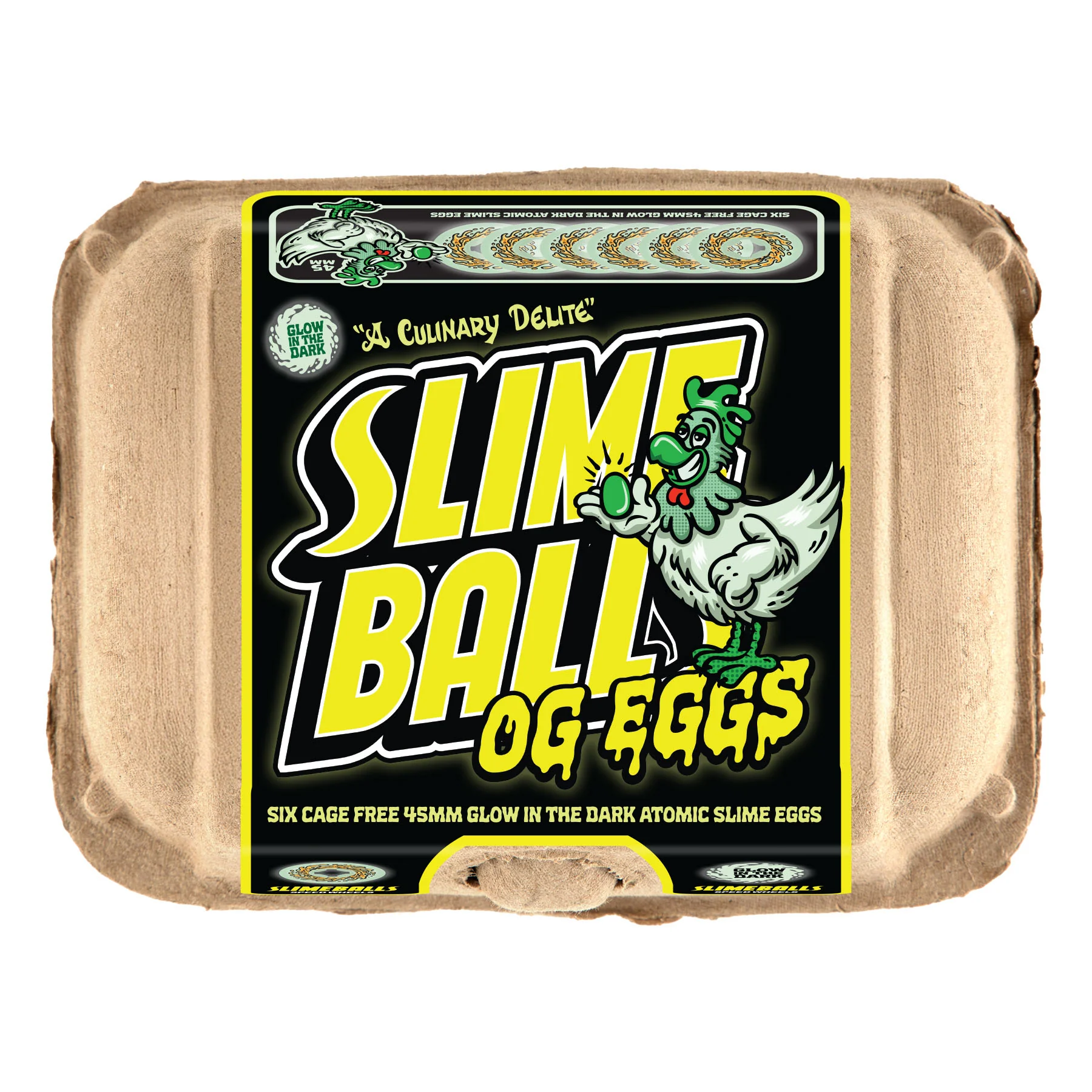 45mm OG Eggs 99a Mini Chubbies Glow In The Dark Slime Balls Skateboard Wheels - Image 6