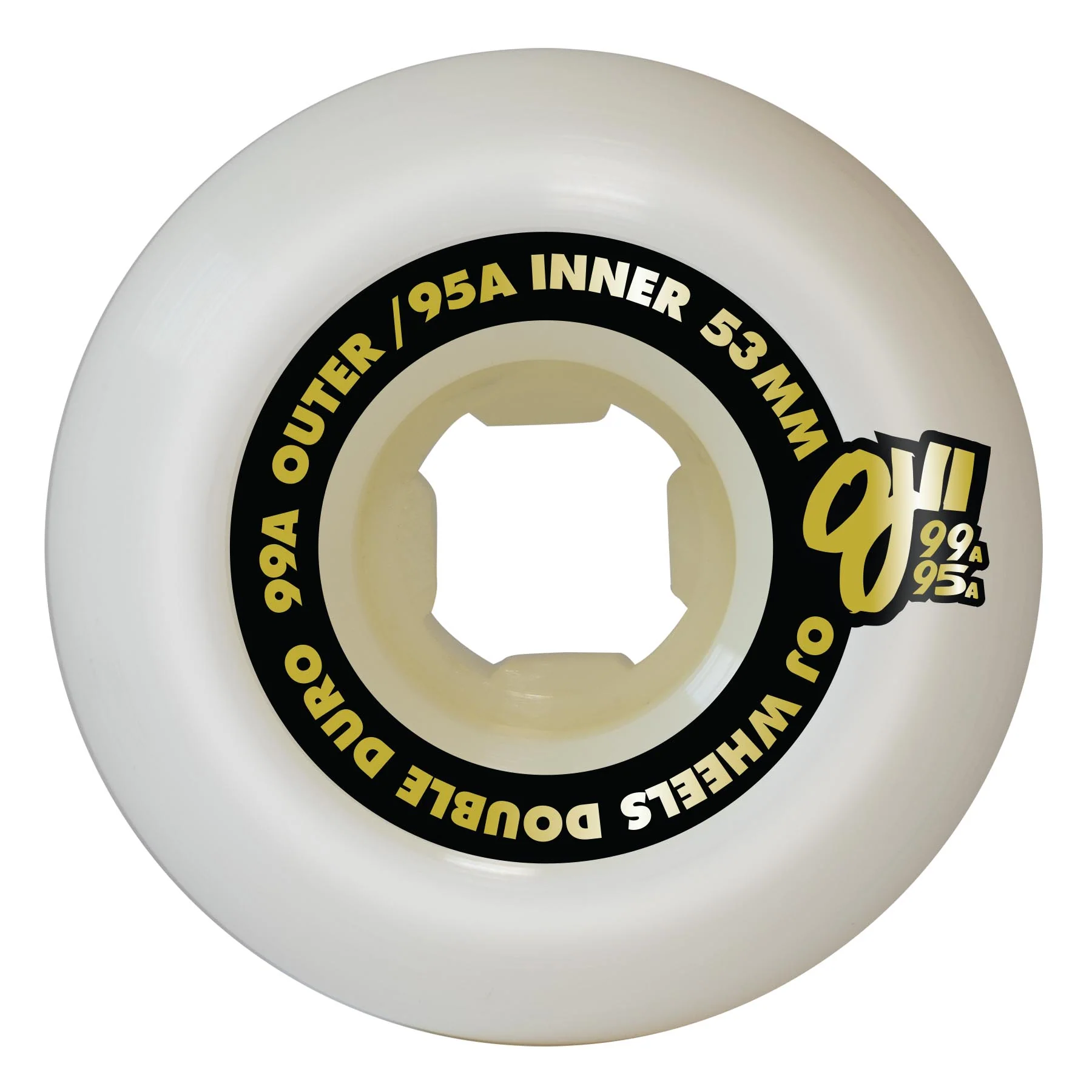 53mm Double Duro Hardline 99a/95a OJ Skateboard Wheels - Image 2