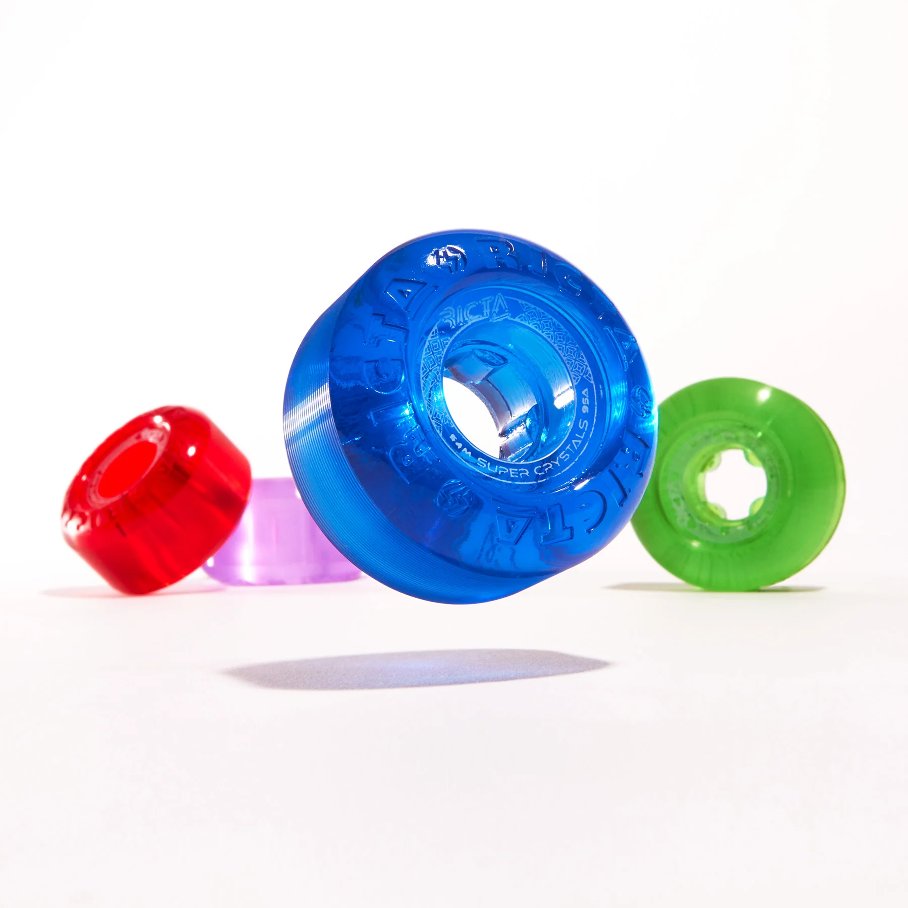 54mm Super Crystals Trans Purple Green Blue Red 95a Ricta Skateboard Wheels - Image 2