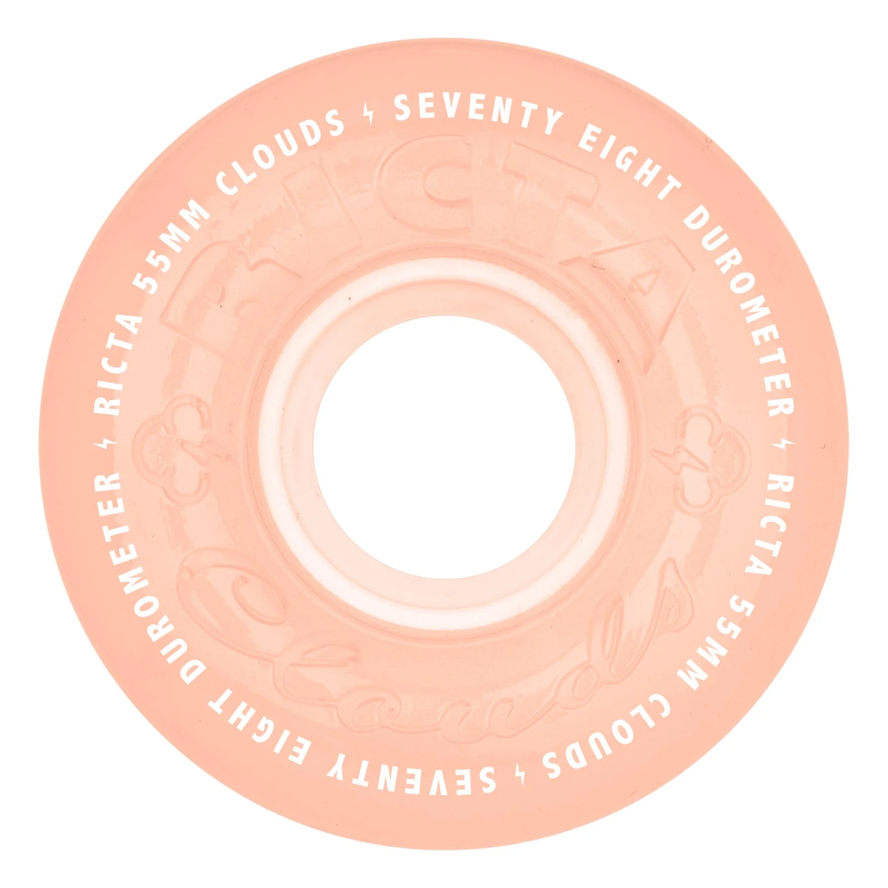 55mm Clouds Red Glow In The Dark 78a Ricta Skateboard Wheels - Image 2