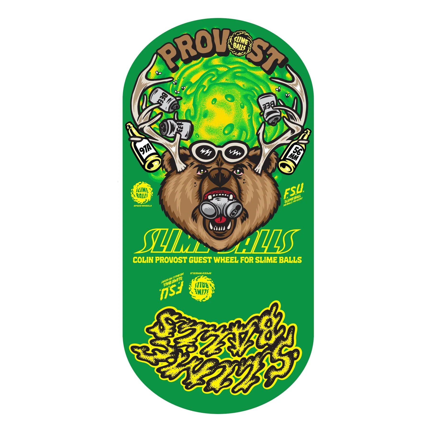 56mm Collin Provost Beer Vomit Mini 97a Slime Balls Skateboard Wheels - Image 4
