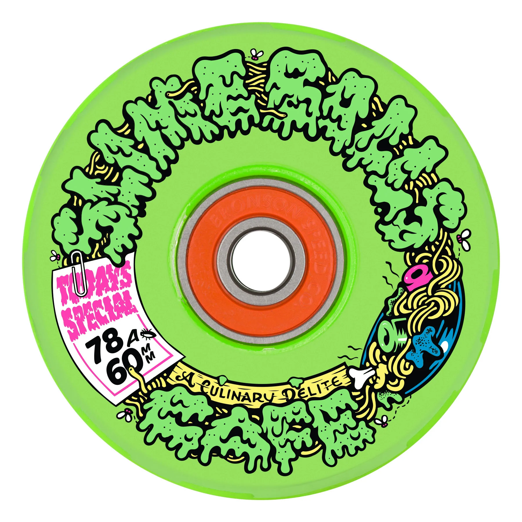 60mm SB Cafe 78a Slime Balls Light Ups Skateboard Wheels