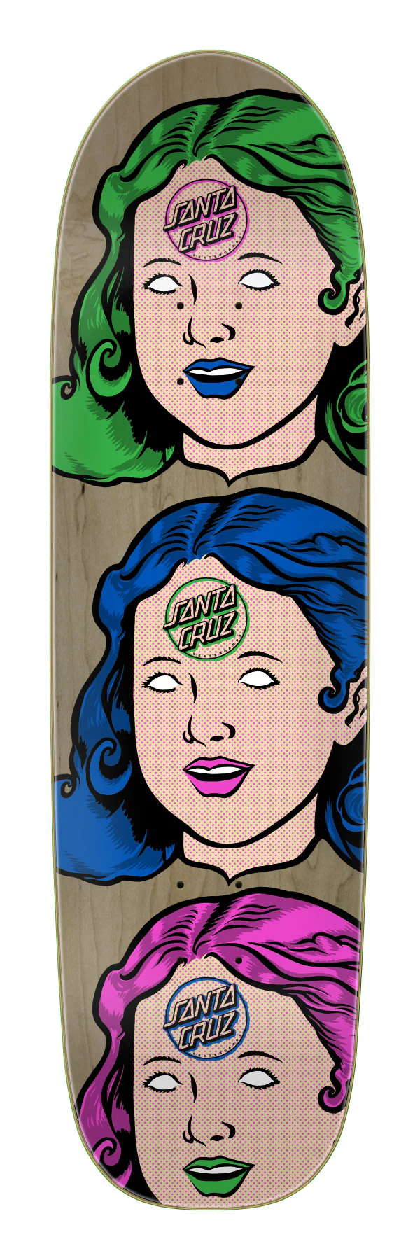 8.5in Possessed Head Santa Cruz FeelBase Shaped Skateboard Deck