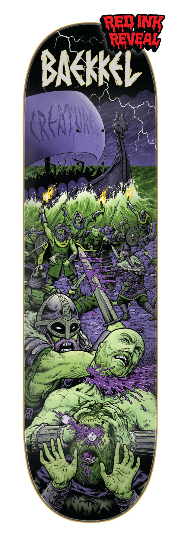 8.6in Kevin Baekkel Warriors Creature VX Skateboard Deck