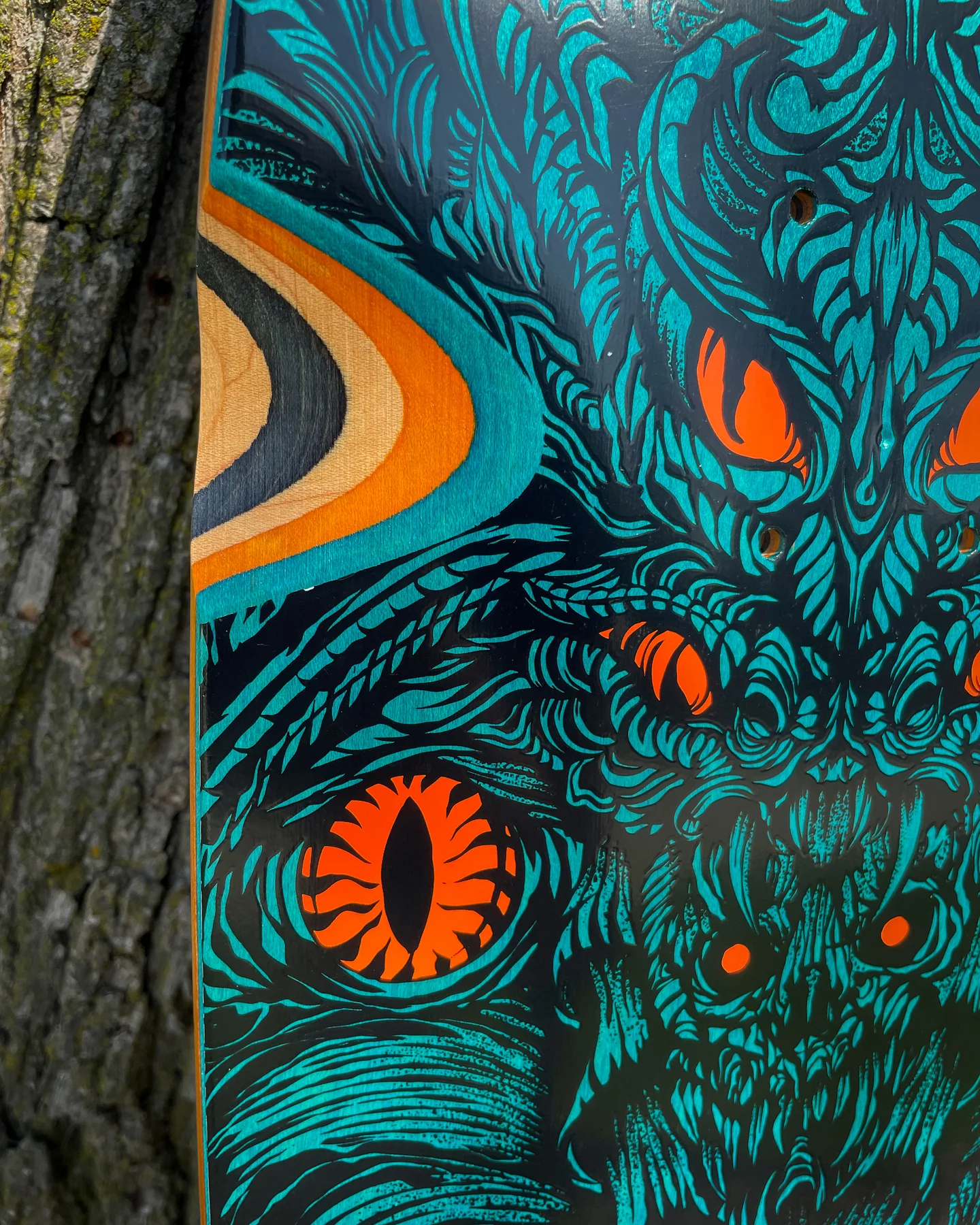 9.00in Sam Hitz Cobra Shaped Creature Skateboard Deck - Image 3