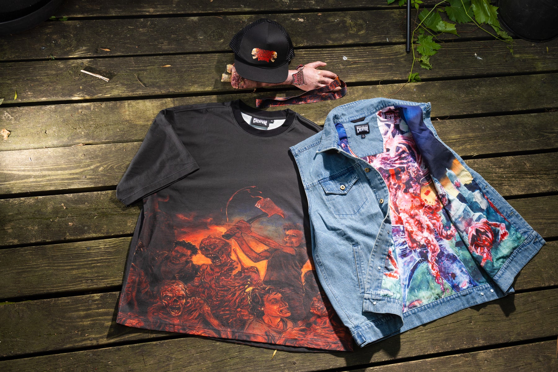 Cannibal Corpse Mens Creature Denim Vest - Image 7