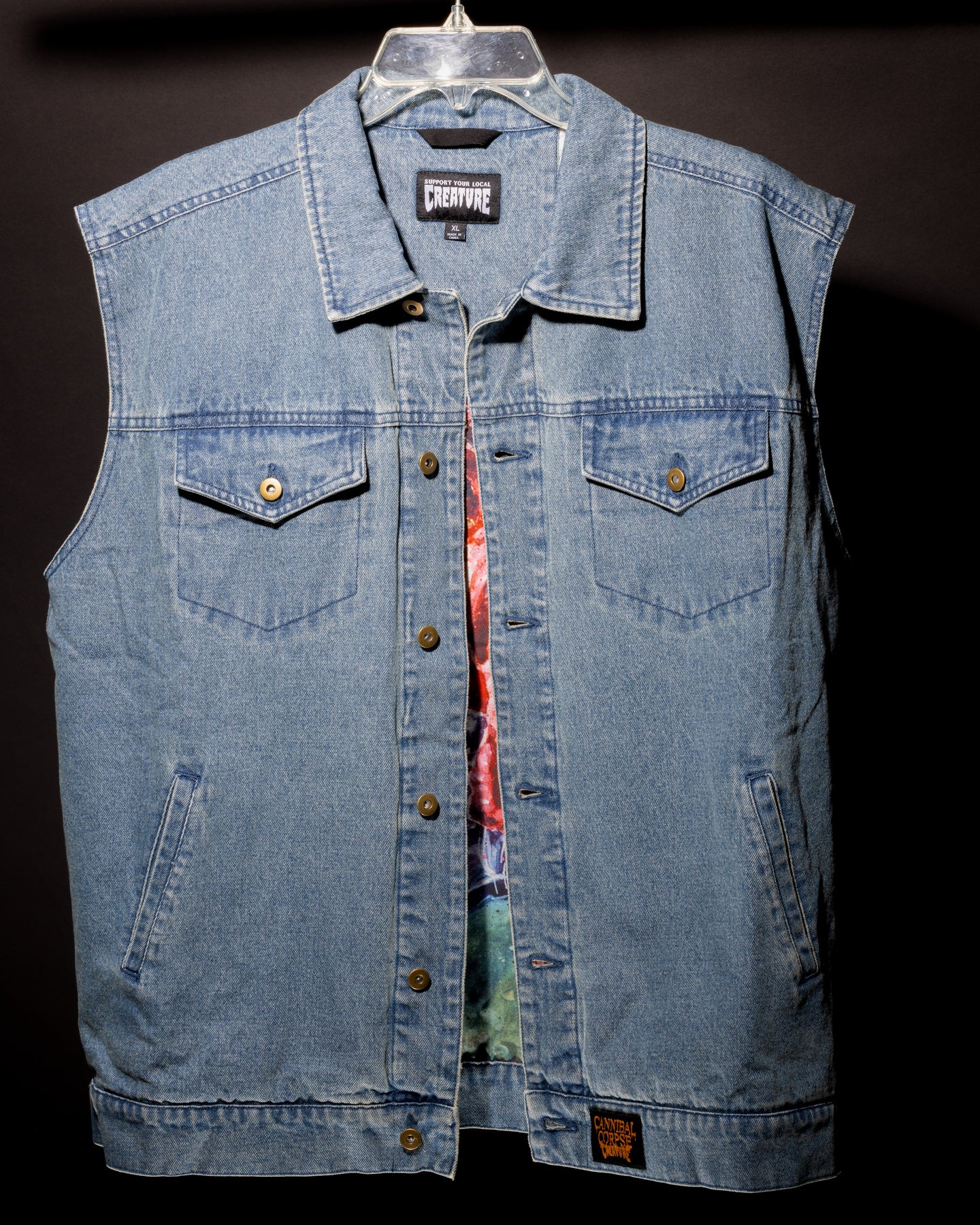 Cannibal Corpse Mens Creature Denim Vest - Image 9