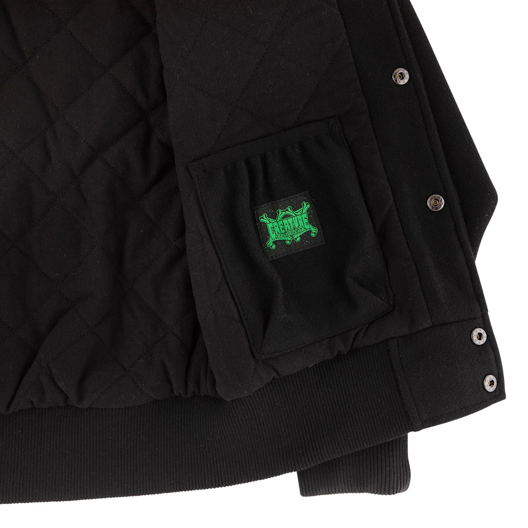 Drop Out Mens Creature Hooded Varsity Jacket - Image 5