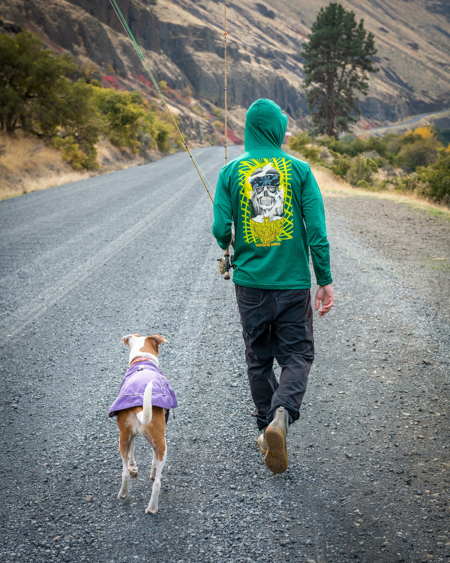 Gravette Hippie Skull Creature Longsleeve Hooded Sun T-Shirt - Image 3