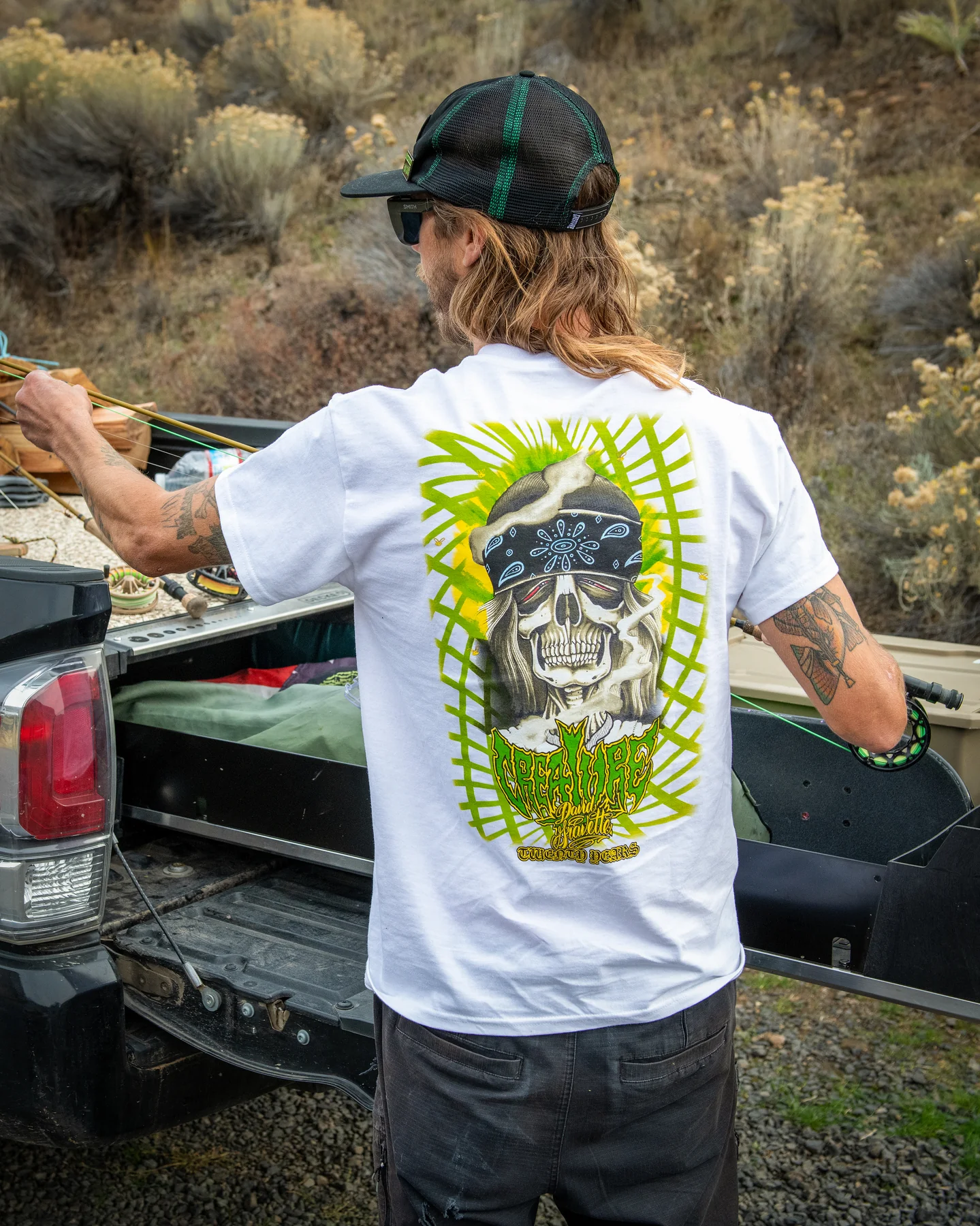 Gravette Hippie Skull Creature Pocket T-Shirt - Image 6