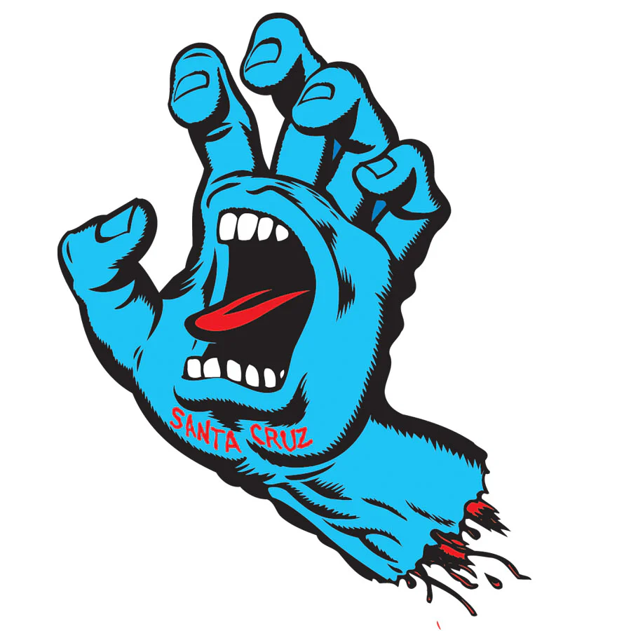 Screaming Hand 3in Santa Cruz Stickers (25 Pack)