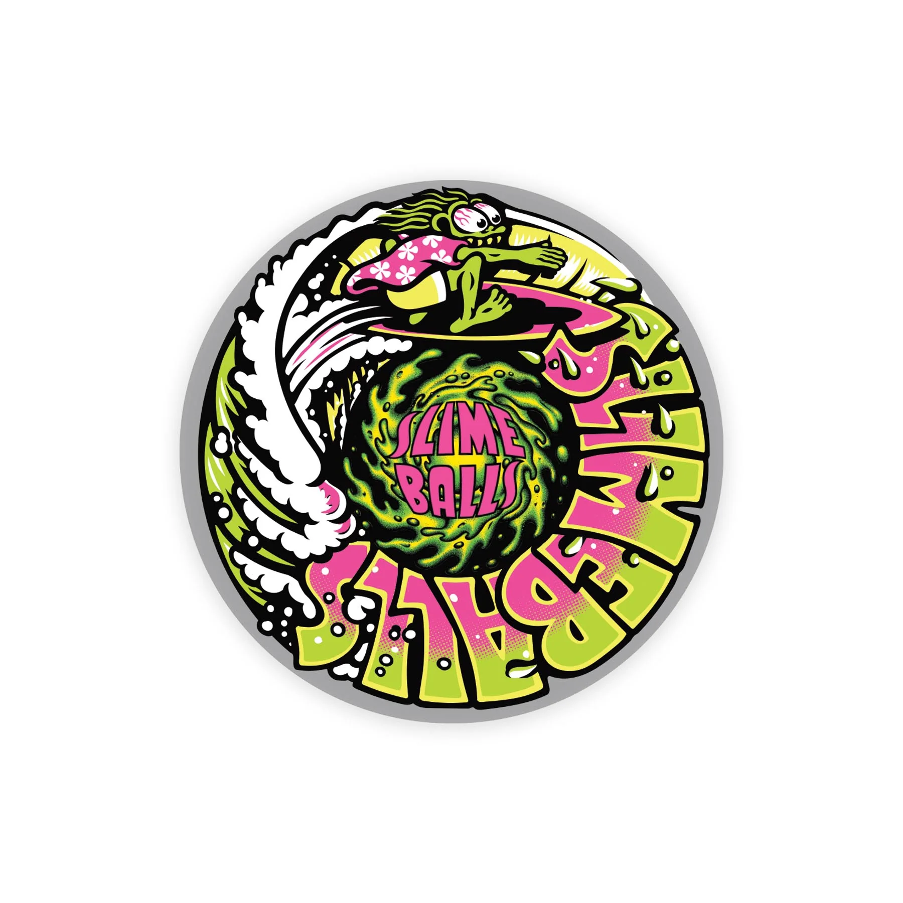 Slime Surfer 3.5in Slime Balls Stickers (25 Pack)
