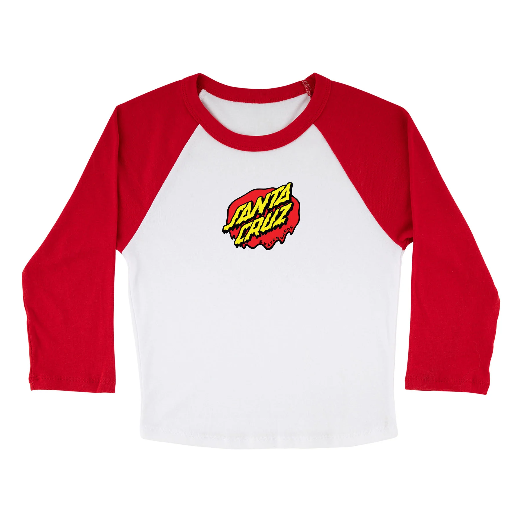 Slime Dot 3/4 Sleeve Womens Santa Cruz T-Shirt - Image 3