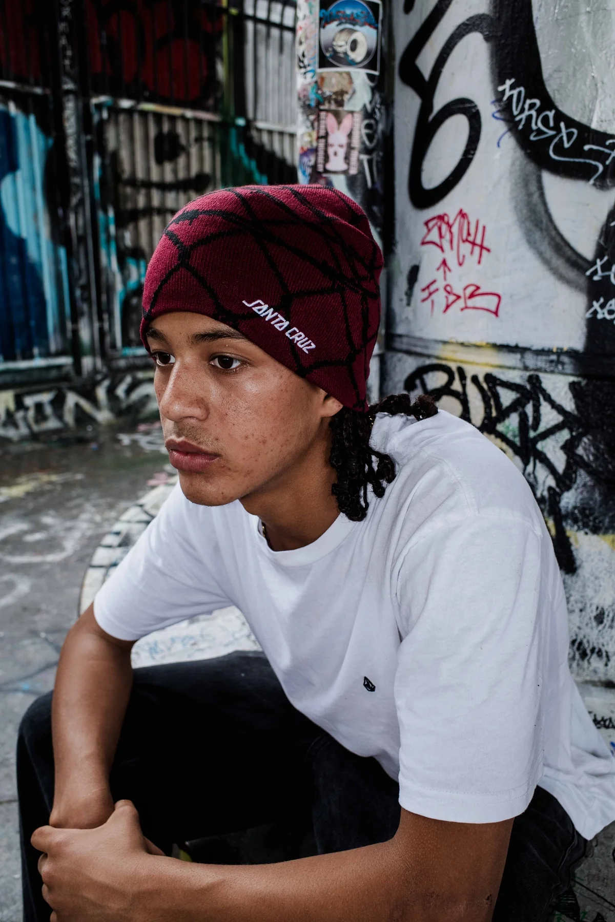 Spot Chain Santa Cruz Skull Beanie - Image 6