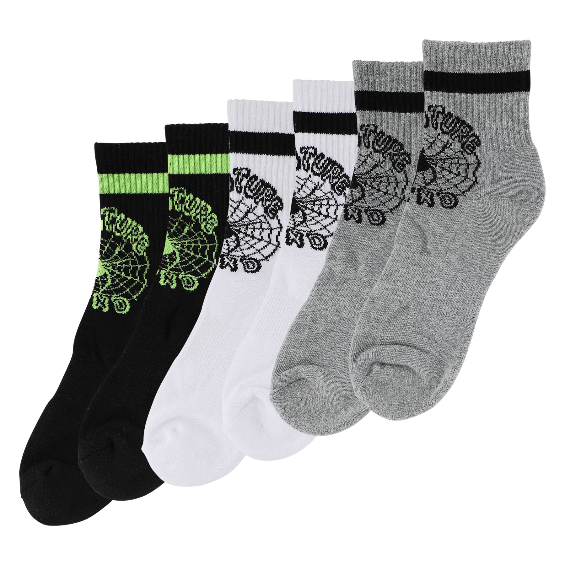 Web Quarter Mens Creature Socks X3 Pairs